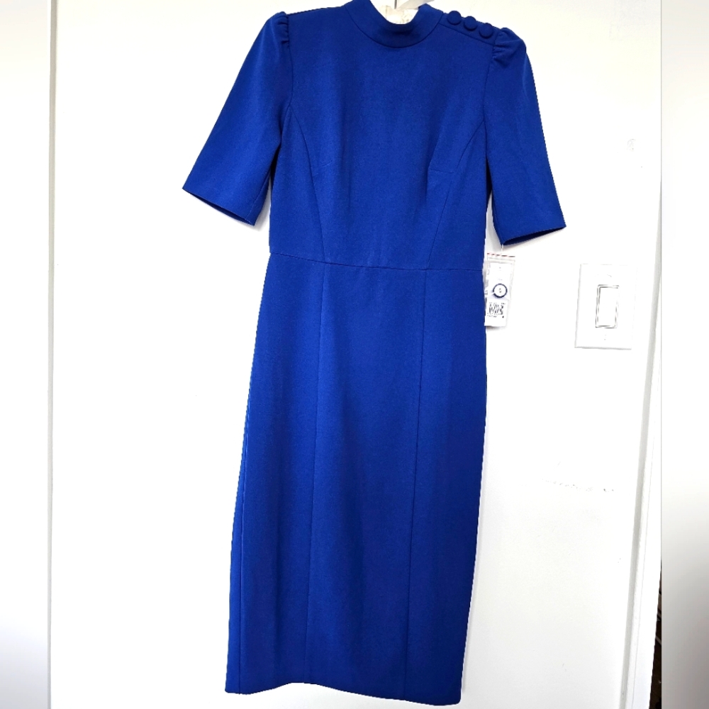 Donna Morgan NWT Size 0 Stylish Royal Blue Midi Dress